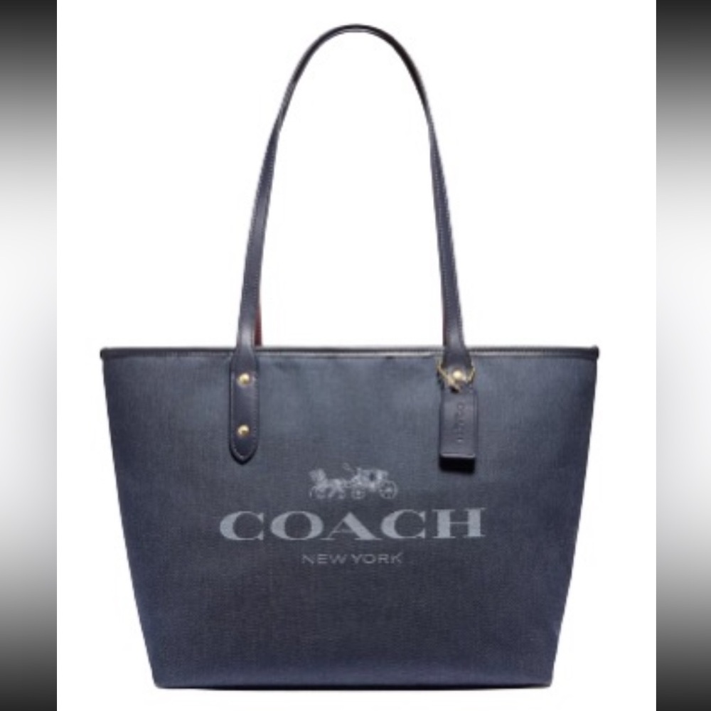 SOLD! Coach Horse and Carriage Denim Tote Bag